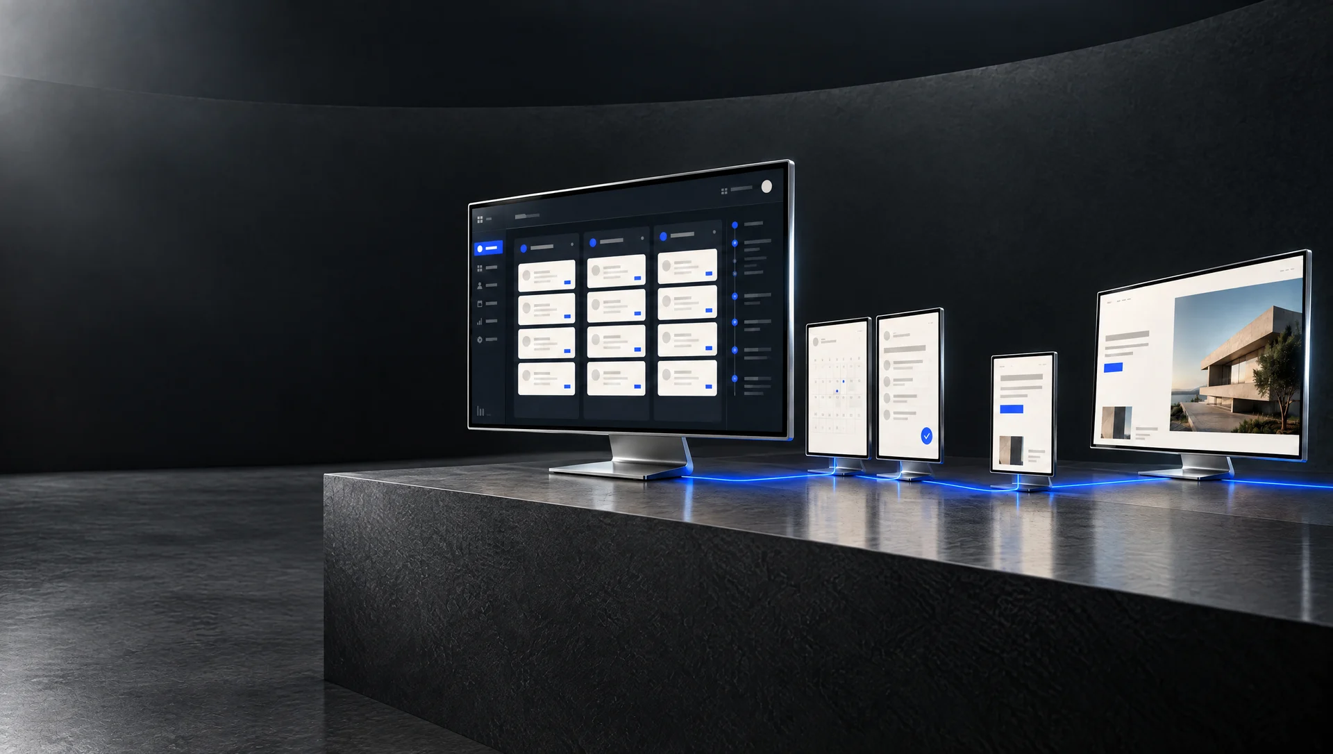 Concept visual illustrating email & ai follow-up and connected business systems